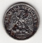 1888 MEXICO FIVE 5 CENTAVOS SILVER WORLD COIN