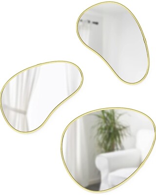 Umbra Hubba Pebble Mirrors, Set of 3, Brass