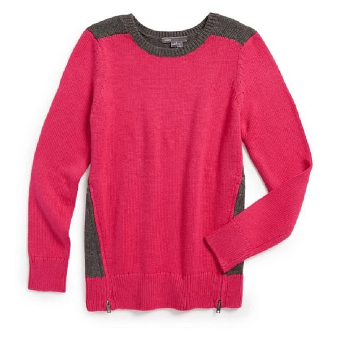 Suéter Vince Niñas Cremallera Lateral Bloque de Color Rosa Gris TALLA 5 Foto 3 de 3