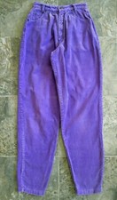 Vintage Jackjeans Corduroy Pants 9 24x32 Mom Pleated High Waist Tapered Purple