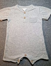 Pagliaccetto Unisex Bambino Maglia 3-6 Mesi Grigio Tuta Corta Neutro Ragazzo Ragazza (820)