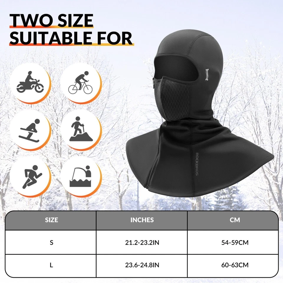ROCKBROS Winter Sturmhaube Balaclava Nackenwärme Halstuch Winddicht Thermo Warm - Bild 4 von 4