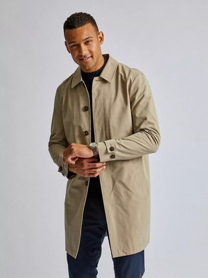 Burton Mens Trench Coat Mac Tan Beige 