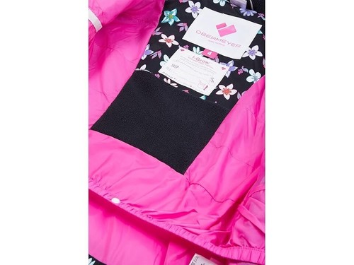 Obermeyer Roselet Jacket Girls 5 Black Floral Insulated Hooded Full Zip ERK1612 - Picture 2 of 12
