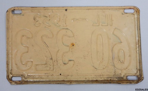 Vintage 1953 License Plate Set - Illinois Metal Vehicle Plates Pair - Picture 5 of 5