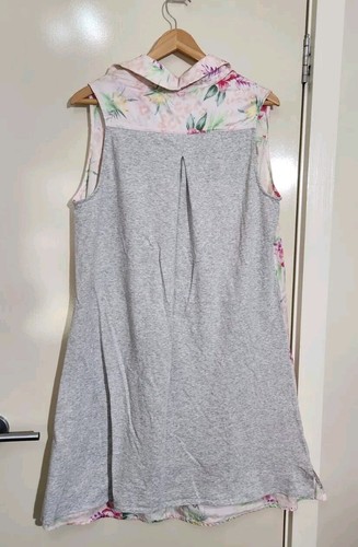 Peter Alexander Size L Pink Floral Grey Stretch Midi Sleeveless Nightie Shirt - Picture 5 of 6