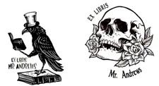 Custom Ex Libris-Hand Held Book Embosser- Raven - Skull Library Custom Embosser