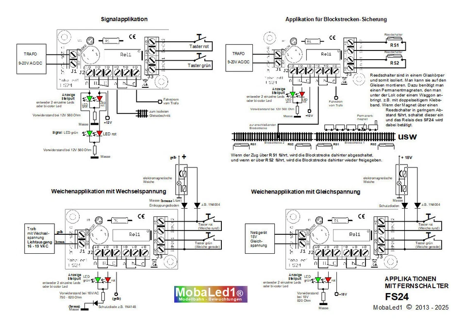 5 St. Universal Fernschalter FS24 mit 9-16V Relais bistabil m. 2 Umschalter - Bild 3 von 3