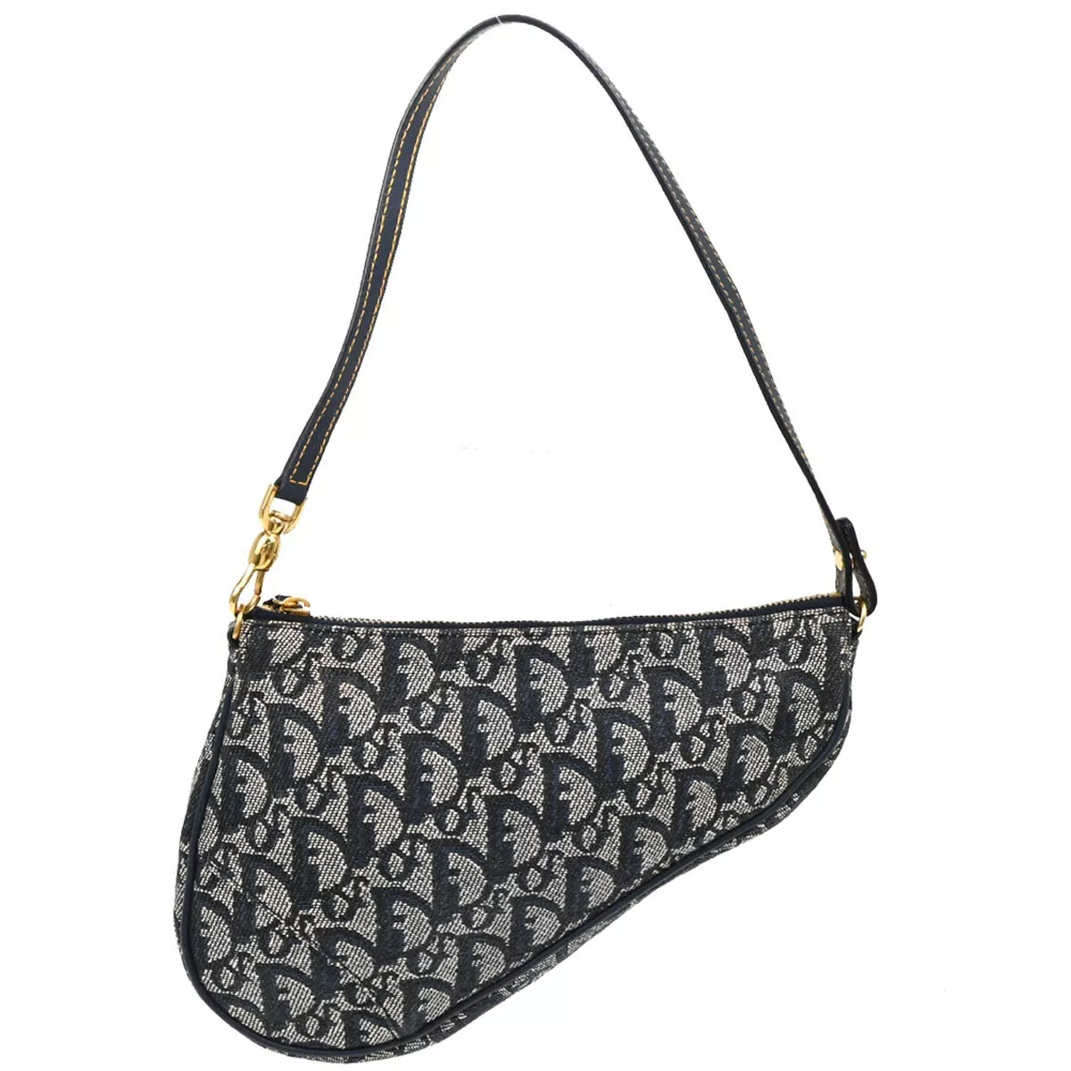 Sac à main Christian Dior bleu marine trotteur selle MC1011 115633