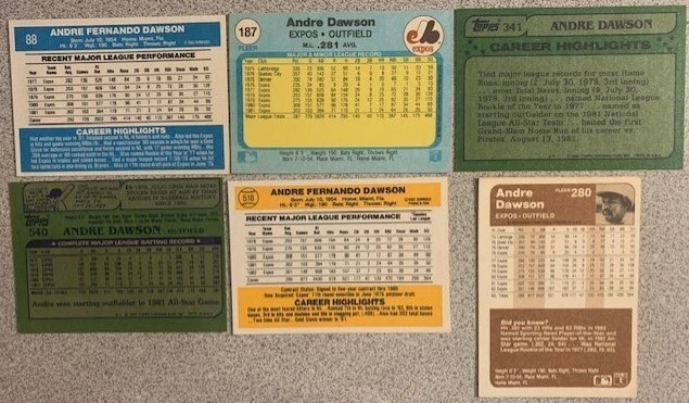ANDRE DAWSON Expos, Cubs + Parallel/Insert/Base Cards - You Pick - FREE S/H- HOF - Image 4 of 4