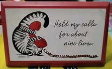 Vintage B Kliban Cat Red Hallmark Plaque DE1624