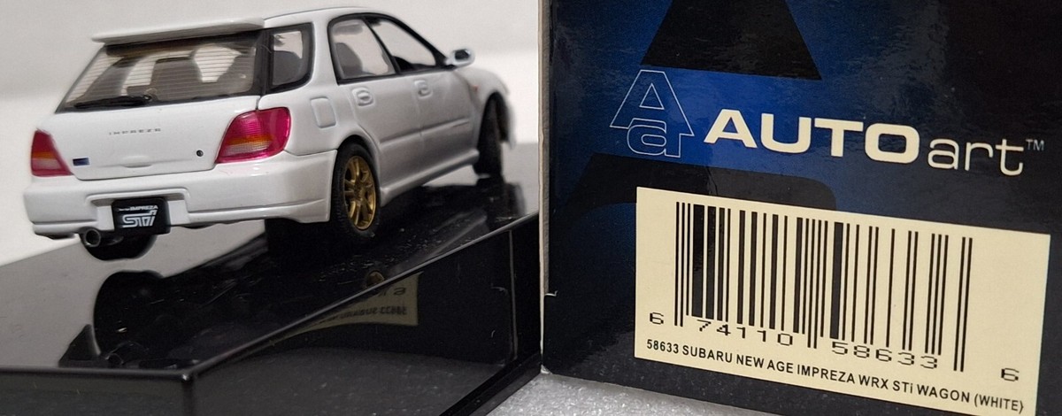 Subaru Impresa WRX Sti Wagon 2001 White 1:43 AutoArt 58633 Diecast