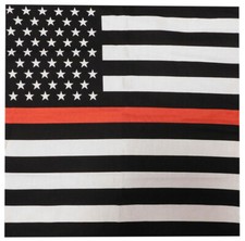 Lot of 3 USA Thin Red Line 22"x22" Cotton Bandanna Face Mask Handkerchief