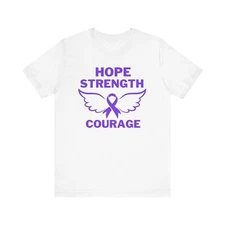 Pancreatic Cancer Awareness Unisex Tee, Fight Cancer Shirt, Purple Ribbon