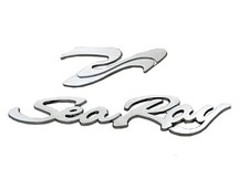 SR Wave Logo Plus Searay Boat Script Emblem 3D Badge Nameplate (Chrome)