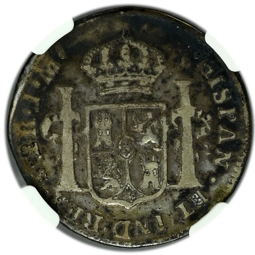 MEXICO Ferdinand VII Silver 2 Reales 1822 Go JM Guanajuato Royalist NGC G6