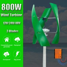 800W Vertical Axis Wind Turbine  12V 24V 48V W/ Controller Windmill Generator
