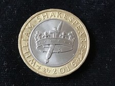 Rare 2016 British United Kingdom £2 Pound Shakespeare Histories Crown Dagger