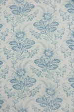 RALPH LAUREN CURTAIN FABRIC "Westwick Toile" 2.6 MTR DENIM 100% COTTON MATELASSE