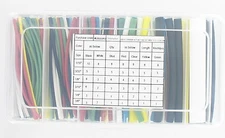 160 Pcs Pro-Kit 4" Color Polyolefin 2:1 Halogen-Free Heat Shrink Tubing 6 Sizes