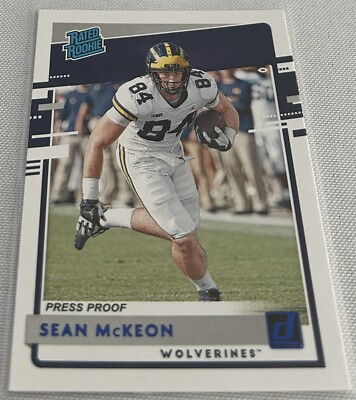 2020 Panini Chronicles Football Sean McKeon Michigan Wolverines Blue Rookie