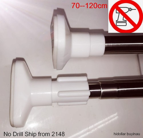 NO SCREW TOWEL RAIL POLE BATH EXTENDABLE TELESCOPIC HANGER WARDROBE CURTAIN ROD - Bild 1 von 5