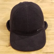 Vintage REI Hat Cap Size M Black Fleece Ear Flap Winter Outdoor Ski Snow Made US