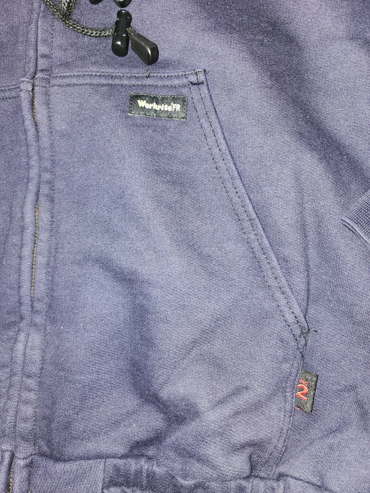 Workrite Fr Ropa de trabajo ignífuga Para hombres Sudadera con capucha Azul Marino Talla Grande Está Usada Foto 4 de 4