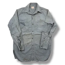 Vintage 40s Hercules Faded Distressed Canvas Work Shirt Sanforized Sears Medium