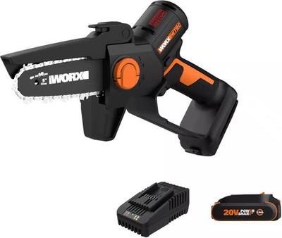 WORX - Nitro 20V 5'' Cordless Brushless Pruning Saw (1 x 2.0 Ah Battery and 1 ...