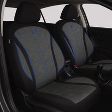 2x Sitzbez�ge passend f�r BMW X1 F48 (Schwarz-Blau) | Vordersitze MT3