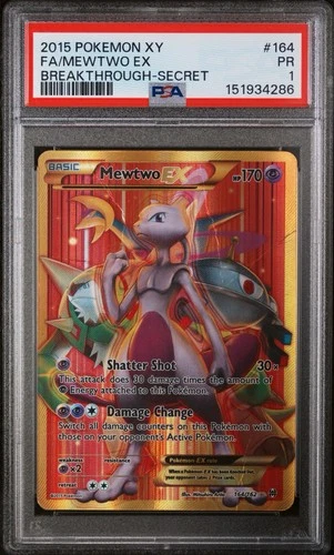 New ListingPSA 1 Mewtwo EX 164/162 2015 XY BREAKthrough Secret Rare Pokemon Card