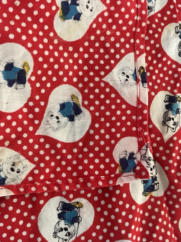 Vintage Retro red white polka dot teddy bears Material Fabric 60cm X 40 m - image 2 of 4