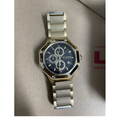 Versus by Versace Herren Chronograph Armbanduhr Gold Edelstahl Datumsanzeige Box