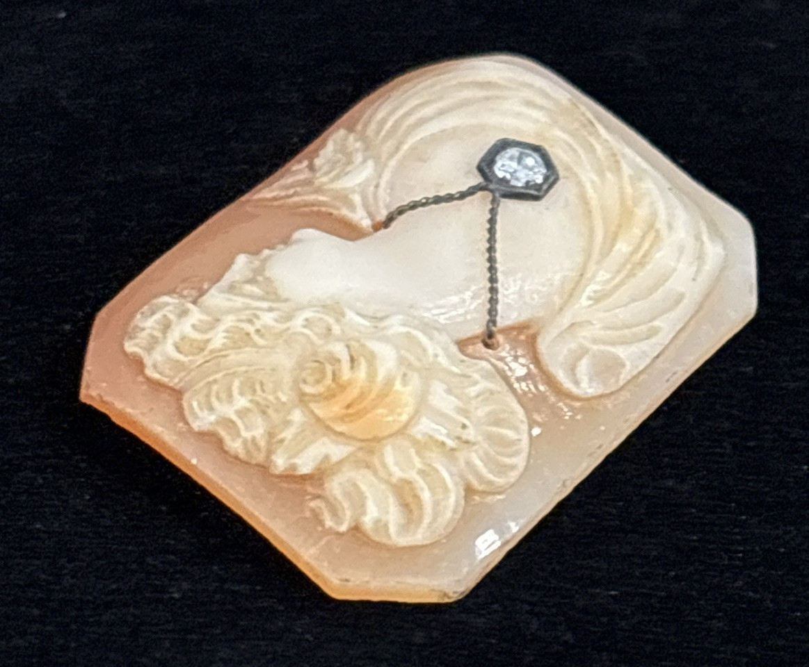 Beautiful Rectangular Hand Carved Shell Cameo Lad… - image 4