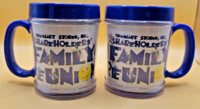 #ad Vintage Walmart Shareholders Family Reunion 1998 Plastic Cup Lot of 2 $19.37