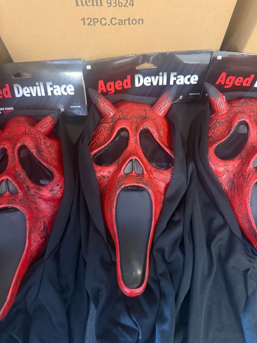 deviluseフェイスマスク FACT Ghostface Scream Aged Devil Face Mask Fun World In Stock