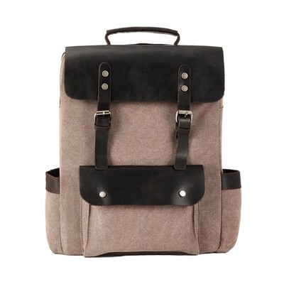 Backpack for Men Women Vintage Waterproof Waxed Canvas Leather 15.6'' laptop T...
