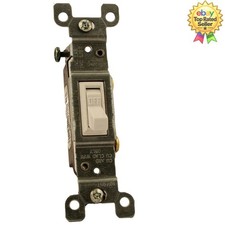 15 Amp 120 Volt Toggle Framed AC Quiet Switch - Residential Grade, White
