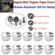 Chrome Engine Motor Schrauben Topper Bolts Cover Cap 10X For Harley Touring Dyna
