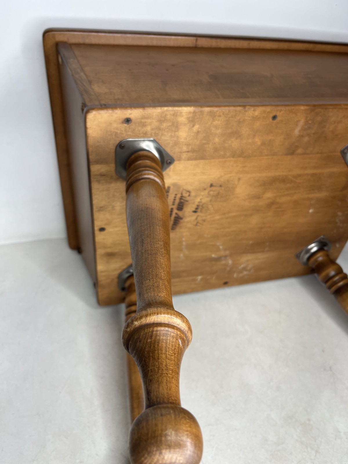 Vintage Ethan Allen Early American Solid Maple Lift Top Sewing Table Dough Box