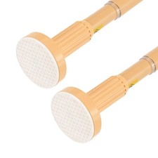 2pcs Tension Curtain Rod, 36" to 63" Adjustable Shower Curtain Rod Yellow