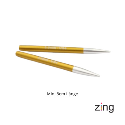 KnitPro Zing Alu austauschbare Nadelspitzen mini - 5cm neu /  3,0 - 6,0mm