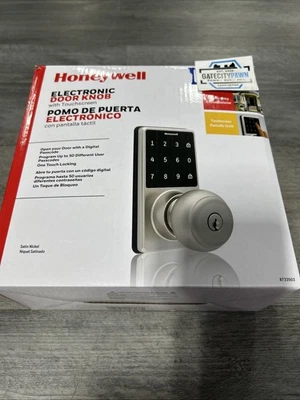 Honeywell Electronic Doorknob Lock with Touchscreen Satin Nickel Finish - Image 1 of 4