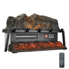 23 Inch Electric Fireplace Log Heater with Crackling Sound Timer Remote