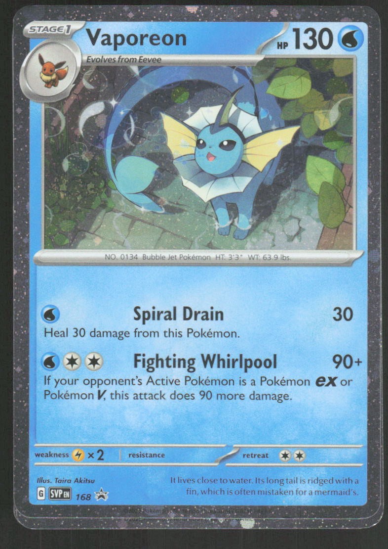 Pokemon Vaporeon (Cosmos Holo) Promo 168 SV: Scarlet & Violet Promo Cards Hol...