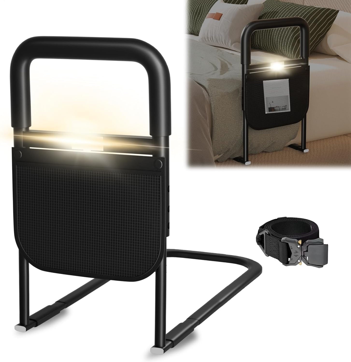 Elderly Bed Rail Mobility Aid Guard Adjust Assist Grab Bar For Senior Disabled
