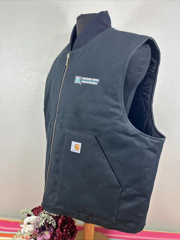 Carhartt V01-BLK Cotton Thermal Lining Black Work Vest Men's Size US XXL W/LOGO - Image 3 of 4