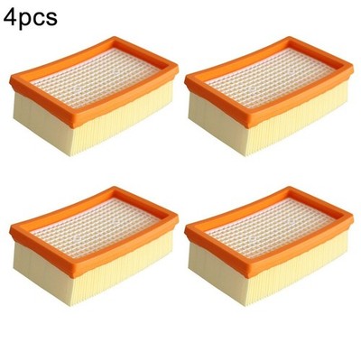 4 pCS Flat Pleated Filters For KARCHER MV4 MV5/MV6/WD4/WD5/WD6 Vacuum Cleaner