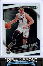 2024-25 Panini Prizm Black Nikola Jovic White Prizm #014/175 Heat F84
